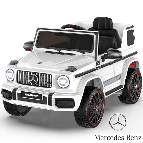 TOKTOO 12V Powered Ride on Toy Mercedes-Benz G63 Licensed for Kids, Electric Toddler Ride on Car w/Parent Remote Control, MP3, LED Headlight, Gift for Boys Girls Aged 2-4 Years, White