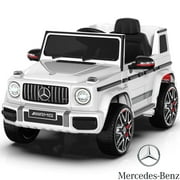 TOKTOO 12V Powered Ride on Toy Mercedes-Benz G63 Licensed for Kids, Electric Toddler Ride on Car w/Parent Remote Control, MP3, LED Headlight, Gift for Boys Girls Aged 2-4 Years, White