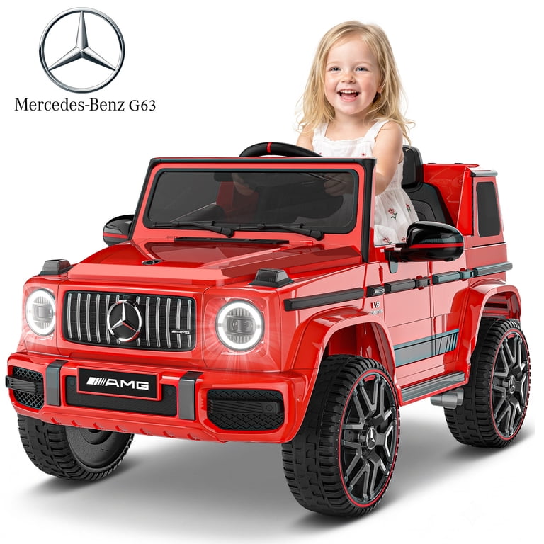 TOKTOO 12V Electric Car, Mercedes-Benz G63 Kids Ride on Toy, Red