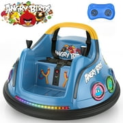 TOKTOO 12V Ride on Bumper Car, Licensed Angry Birds Electric Bumper Car for Kids, Ride on Toys Baby Bumper Toddler Car with Remote, Gift for Boys Girls Aged 1.5+, Blue