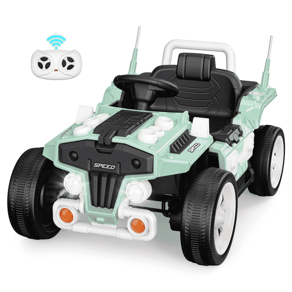 TOKTOO 12V Ride On Car for Toddlers, Electric Car for Kids Aged 37-72 Months, Ride on Toys with Parent Remote Control, MP3 Player, Bluetooth, Green