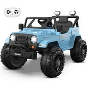 TOKTOO 12V Ride on Toys for Toddlers, Electric Ride on Car for Kids, Ride on Truck for Boys Girls with Parent Remote Control, Music Player, Blue
