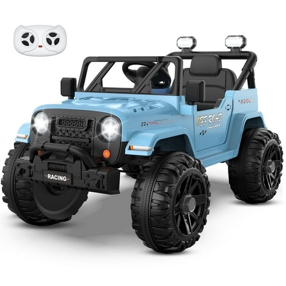 TOKTOO 12V Ride on Toys for Toddlers, Electric Ride on Car for Kids, Ride on Truck for Boys Girls with Parent Remote Control, Music Player, Blue