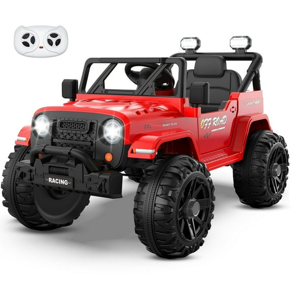 TOKTOO 12V Ride on Toys for Toddlers, Electric Ride on Car for Kids, Ride on Truck for Boys Girls with Parent Remote Control, Music Player, Red