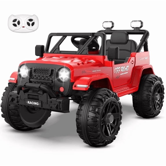TOKTOO 12V Ride on Toys for Toddlers, Electric Ride on Car for Kids, Ride on Truck for Boys Girls with Parent Remote Control, Music Player, Red