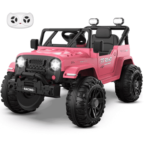 TOKTOO 12V Ride on Toys for Toddlers, Electric Ride on Car for Kids, Ride on Truck for Boys Girls with Parent Remote Control, Music Player, Pink