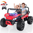 thumbnail image 1 of TOKTOO 24V Ride on Toys for Big Kids, 2 Seater Ride on Car, 800W Kids Electric Car with Remote, Rainbow Lights, Max 5.1Mph, Shock-Absorbing Springs, Storage, Bluetooth, Gifts for Kids Aged 3-8, Red, 1 of 11