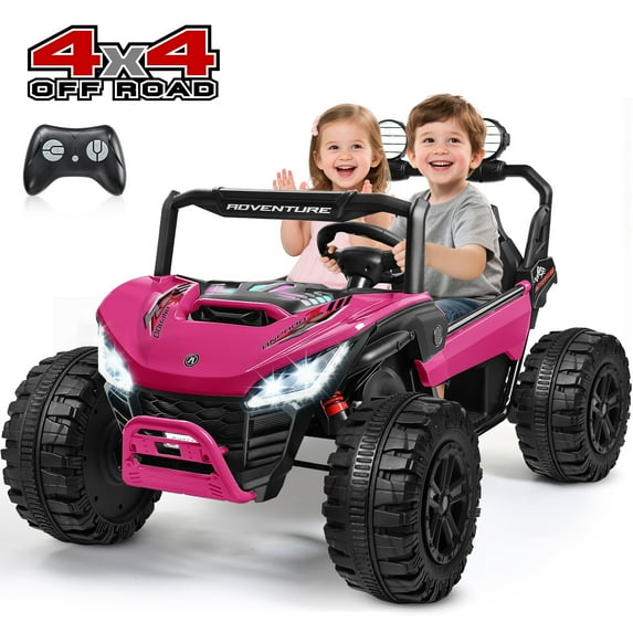 ANRLI 24V Kids Ride On Car 2 Seater – 4x4 Electric ATV Quad With 800W Motor, Spring Suspension, Bluetooth, & Leather Seat