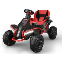 TOKTOO 24V 4WD Powered Ride on Car for Big Kids W/ 4X75W Powerful Motors, Shock Absorbers-Red