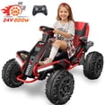 thumbnail image 1 of TOKTOO 24V Ride On Toys for Big Kids, 4WD Ride On Car with Parent Remote, 4 Wheeler for Kids Age 5-12, ATV Electric Cars for Kids with Adjustable Seat, LED Lights & Music, Red, 1 of 8