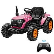 TOKTOO 24V 5Mph Powered Ride on Car for Big Kids, Farm Tractor w/ 95W Powerful Motors, 16inch Wide Seat-Pink