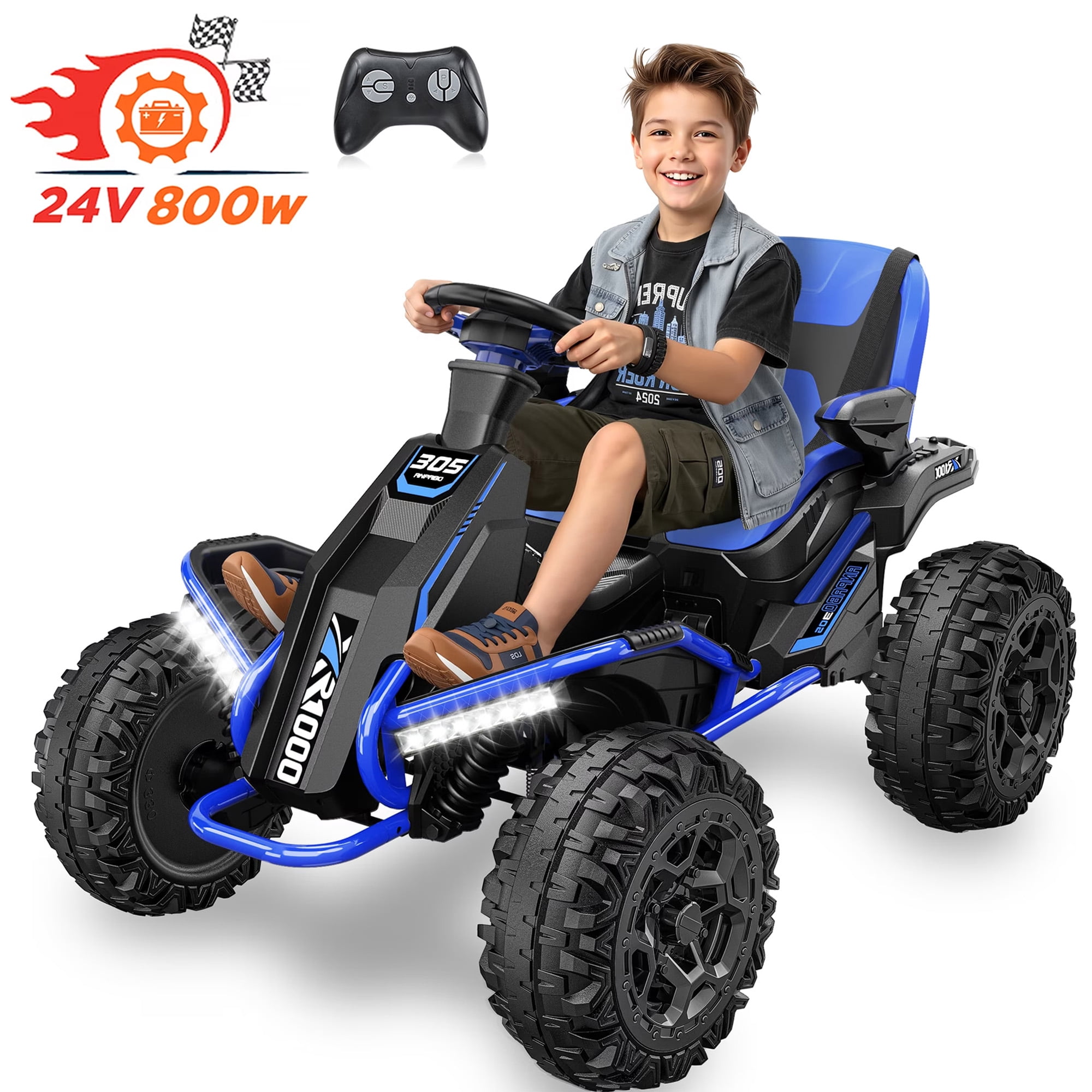 TOKTOO 24V 4WD Powered Ride on ATV Car for Big Kids, Ride on Toys