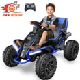thumbnail image 1 of TOKTOO 24V Ride On Car for Big Kids, 4x200W Motors Kids ATV with Remote Control, Suspension, Music & LED Lights, Ride On Toys for Big Kids Ages 3-12, Blue, 1 of 7