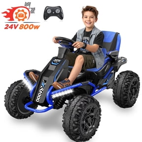 TOKTOO 24V Ride On Car for Big Kids, 4x200W Motors Kids ATV with Remote Control, Suspension, Music & LED Lights, Ride On Toys for Big Kids Ages 3-12, Blue