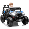 thumbnail image 1 of TOKTOO 24V Powered Ride on Car, 4WD/2WD Switchable Ride on UTV w/ Remote Control, Trunk Storage Space, 1 Seater Kid Car-Blue Black, 1 of 13