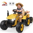 thumbnail image 1 of TOKTOO 24V Powered Ride on Tractor Max 4.3Mph w/ EVA Tires, Tippable Trailer, Remote Control, Tractor Ride on Toy for Kids-Yellow, 1 of 8
