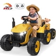 thumbnail image 1 of TOKTOO 24V Powered Ride on Tractor Max 4.3Mph w/ EVA Tires, Tippable Trailer, Remote Control, Tractor Ride on Toy for Kids-Yellow, 1 of 9