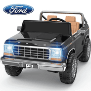 TOKTOO Licensed 1973 Ford F-150 24V 2 Seater Ride On Car for Kids, Electric Ride On Toys with Parent Remote Control, 400W Powerful Wheel, LED Lights, Music Player, Ages 3-8, Black