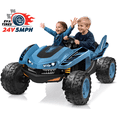 thumbnail image 1 of TOKTOO 24V Ride on Car for big Kids, 4WD Max 5Mph, 2-Seater Ride on UTV w/ 300W Powerful Motors, EVA Tires, Four Wheel Suspension, Remote Control-Blue, 1 of 14