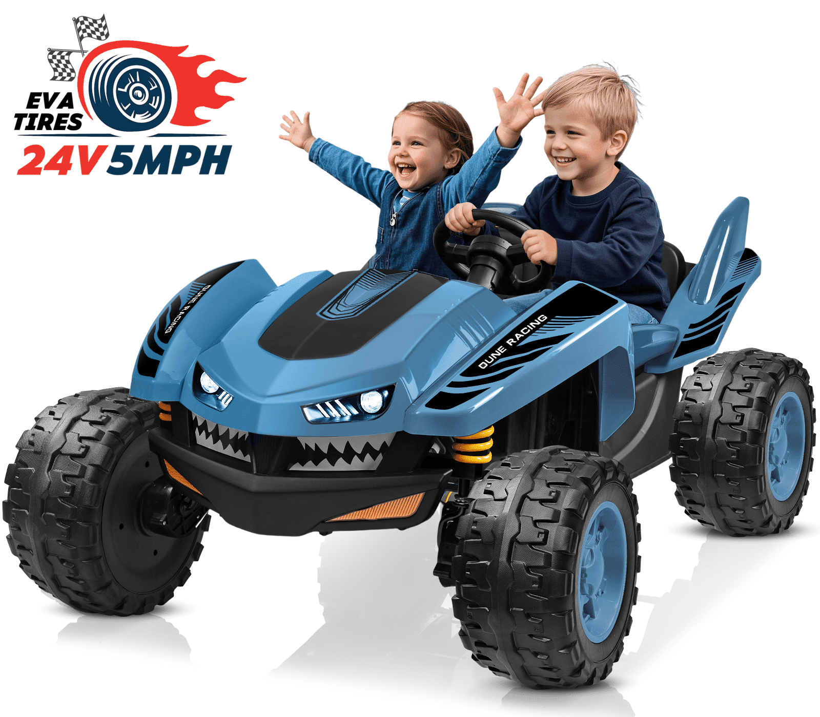 TOKTOO 24V Ride on Car for big Kids, 4WD Max 5Mph, 2-Seater