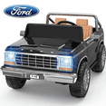 thumbnail image 1 of TOKTOO 24V Licensed 1973 Ford F-150 2 Seater Ride On Truck for Kids, Electric Ride On Car with Parent Remote Control, 400W Powerful Wheel, LED Lights, Music Player, Ages 3–8, Black, 1 of 9