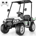 thumbnail image 1 of TOKTOO 24V Ride on Toys for Big Kids, Kids Golf Cart, 2 Seater Electric Ride on Car with Remote Control, Detachable Awning, 4*96W Powerful Motors for Boys Girls Aged 3-8 Years, White, 1 of 7