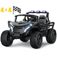 thumbnail image 1 of TOKTOO 24 Volt Ride on Toy for Big Kids, 24V Ride Ons with 4 Power EVA Wheels, 24V 2 Seater Battery Powered Ride on UTV Car, 4WD, 800W, 5.1 Mph, Kid Electric Car with Remote Control, Aged 3-8Y, Black, 1 of 12