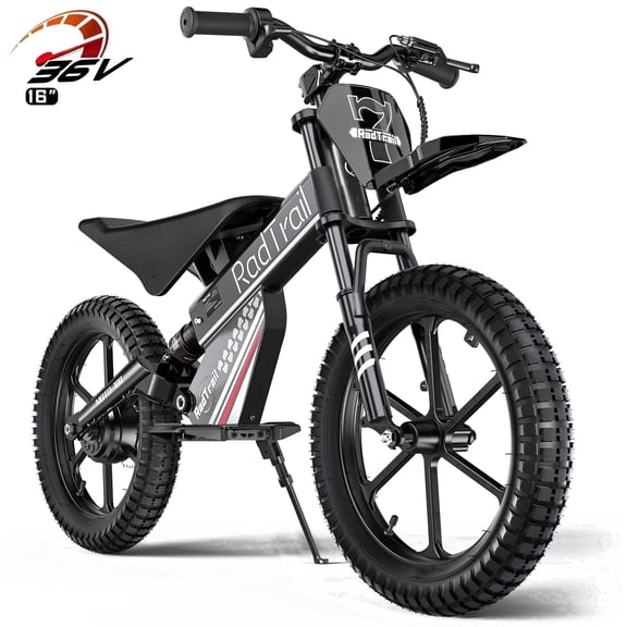 TOKTOO 36V Kids Electric Dirt Bike, 15.5 MPH High-Speed Electric Motorcycle, 16" Inflatable Tires, 400W Motor, Black Ride on Dirt Bike for Kids Aged 6-12