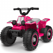 TOKTOO 6V 7Ah Powered Ride on ATV Toys, Electric Kids Car, 4 Wheeler Ride on Car w/ Music Player, Toddler Car for Boys Girls Aged 1-3 Years, Pink