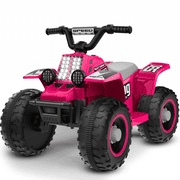 TOKTOO 6V 7Ah Powered Ride on ATV Toys, Electric Kids Car, 4 Wheeler Ride on Car w/ Music Player, Toddler Car for Boys Girls Aged 1-3 Years, Pink