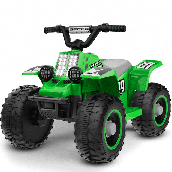 TOKTOO 6V 7Ah Powered Ride on ATV Toys, Electric Kids Car, 4 Wheeler Ride on Car w/ Music Player, Toddler Car for Boys Girls Aged 1-3 Years, Green