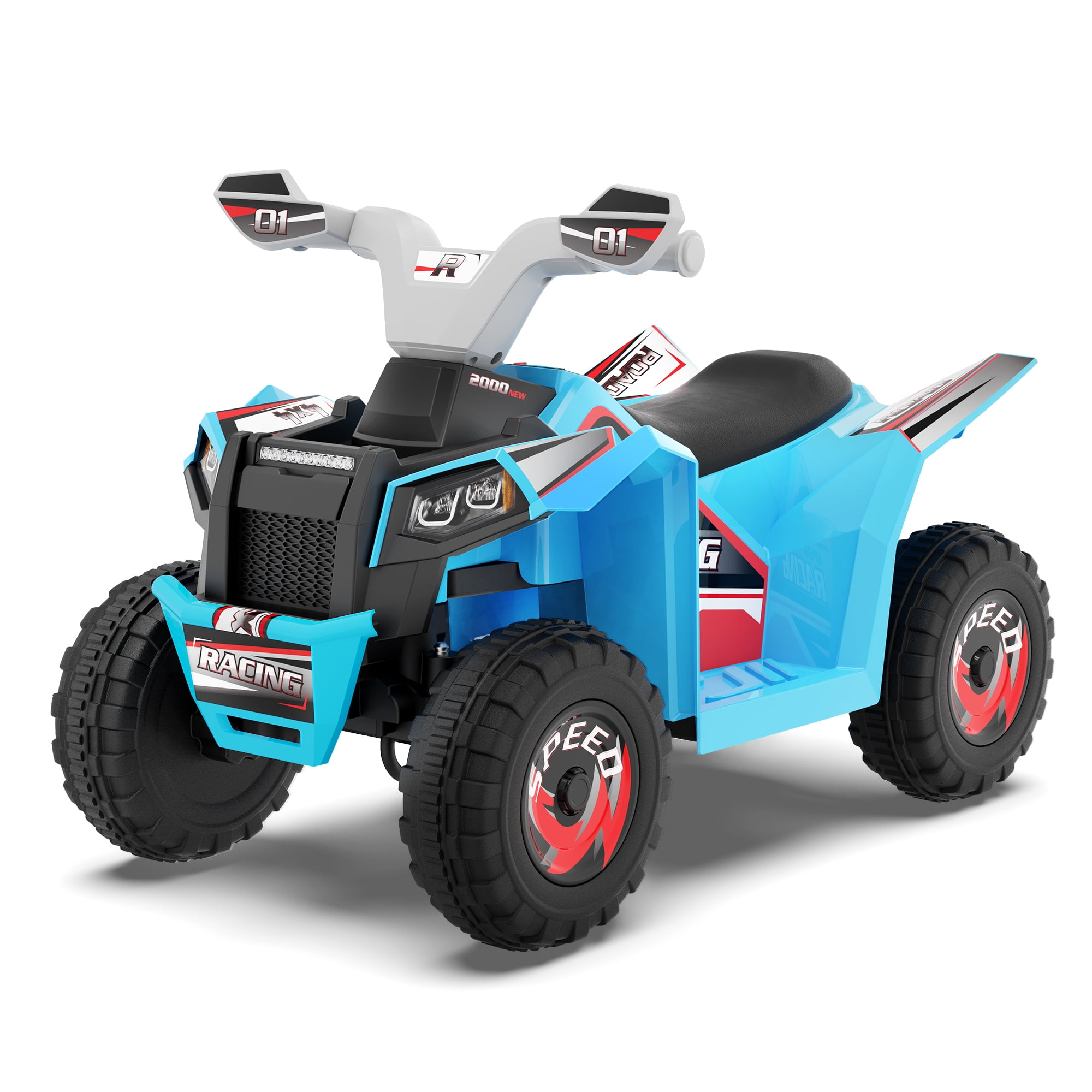 TOKTOO 6V 7Ah Powered Ride-on ATV for Toddler Aged 1-3 Year Old, Electric 4-Wheeler Toy Car w/ Horn, Music Player, Quad Bike-Blue - image 1 of 12