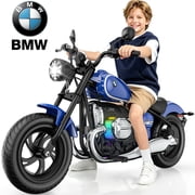 TOKTOO Licensed BMW 24v Electric Dirt Bike for kid, 24V Kid Electric Motorcycle, 24V Ride on Toy for Big Kids 5-8, 300W Power Motor With Removable Training Wheels, up to 12 Miles & 13MPH, Blue