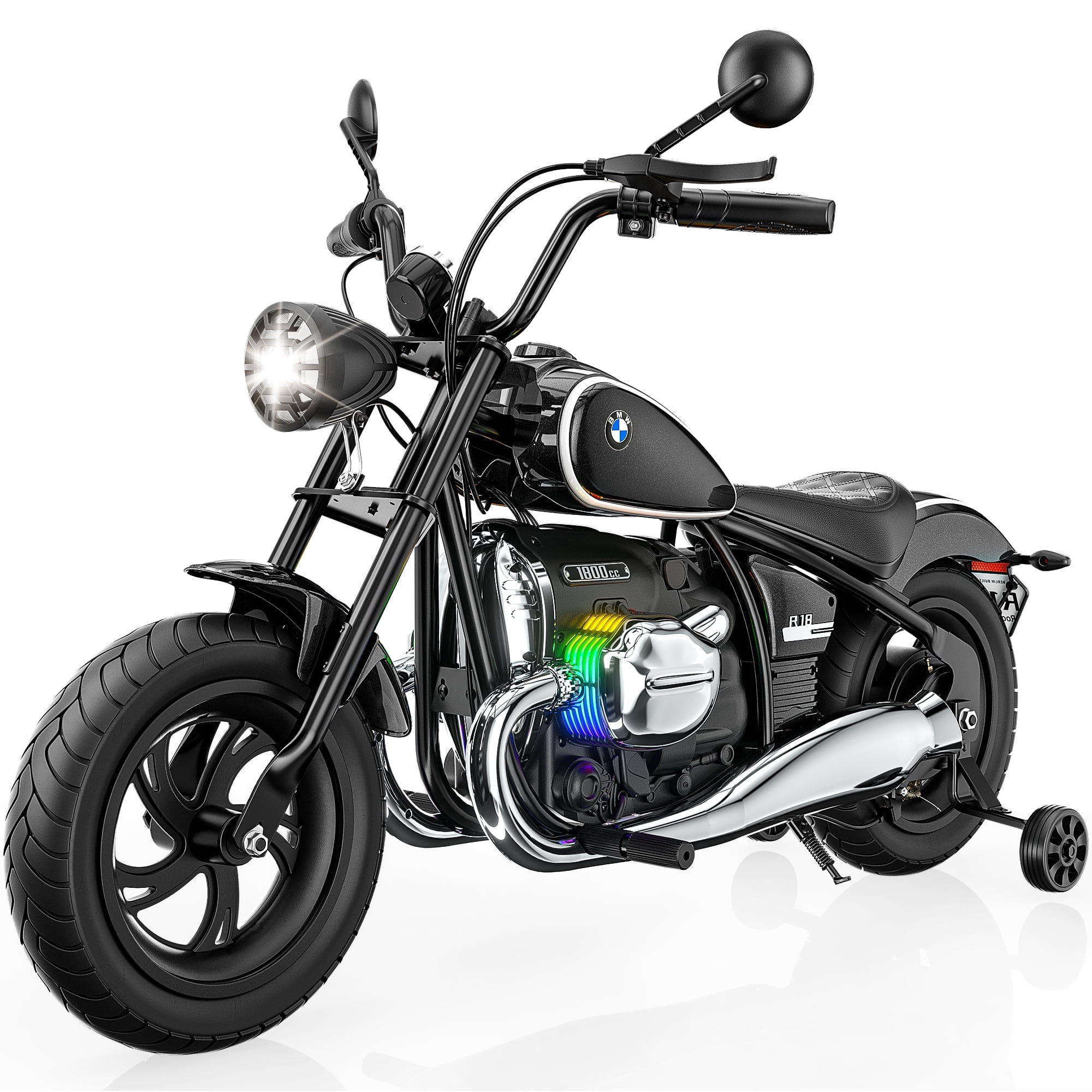 TOKTOO BMW Licensed 24V Electric Dirt Bike for Big Kid, Electric Motorcycle for Kid Age 8-12Y, 200W Power Motor Ride on Toy, Max 13.05MPH&12 Miles Long-Range, Twist-Grip Throttle, Lights&Music, Black