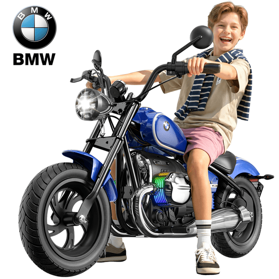 TOKTOO BMW Licensed 24V Electric Dirt Bike for Big Kids, Electric Motorcycle for Kid Age 8-12Y, 200W Power Motor Ride on Toy, Max 13.05MPH&12 Miles Long-Range, Twist-Grip Throttle, Lights&Music, Blue