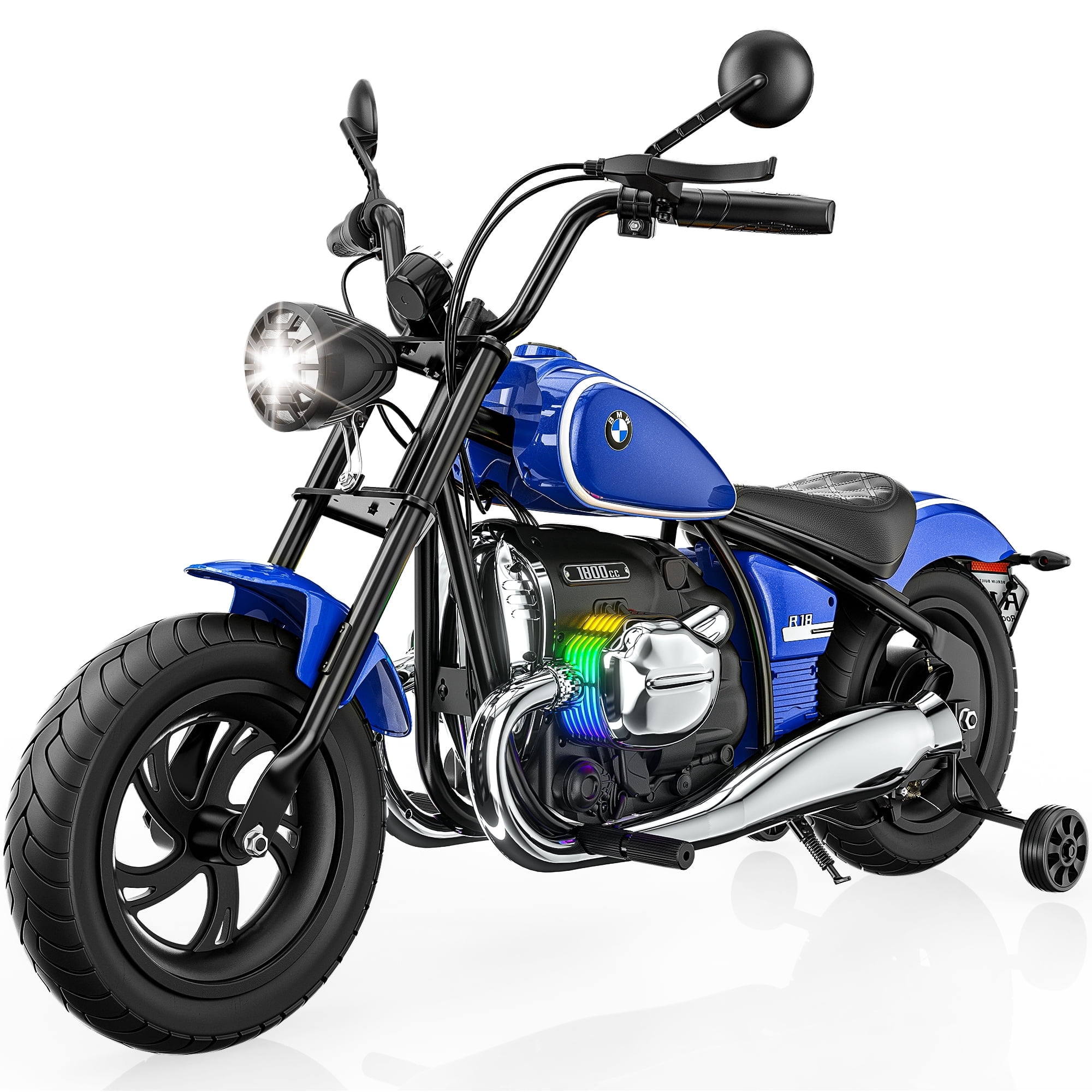 TOKTOO BMW Licensed 24V Electric Dirt Bike for Big Kids, Electric Motorcycle for Kid Age 8-12Y, 200W Power Motor Ride on Toy, Max 13.05MPH&12 Miles Long-Range, Twist-Grip Throttle, Lights&Music, Blue