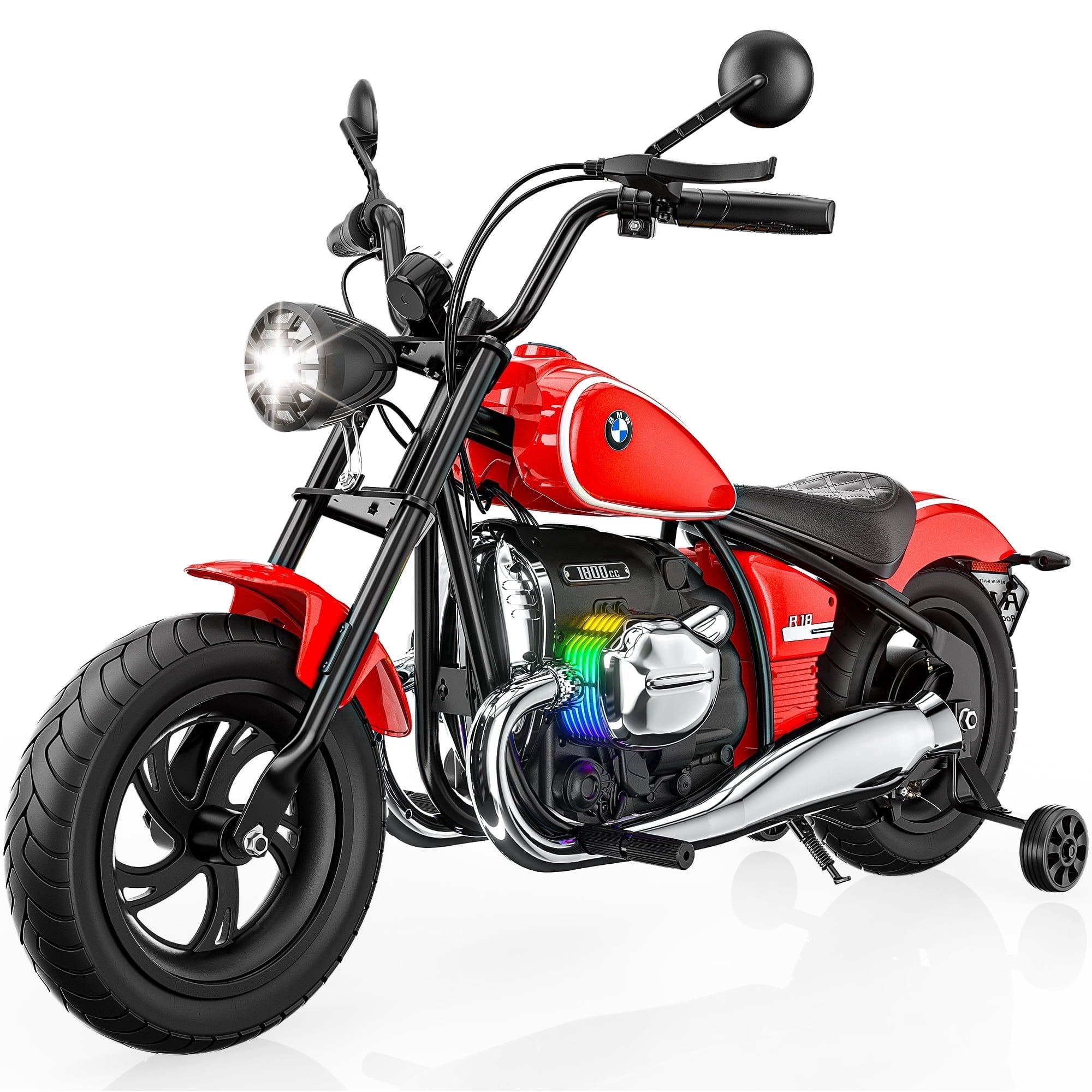 TOKTOO BMW Licensed 24V Electric Dirt Bike for Big Kids, Electric Motorcycle for Kids Age 8-12Y, 200W Power Motor Ride on Toy, Max 13.05MPH&12 Miles Long-Range, Twist-Grip Throttle, Lights&Music, Red