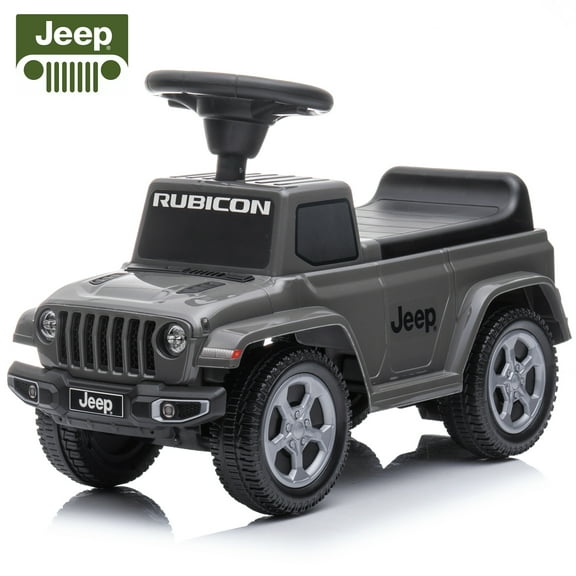 TOKTOO Kids Ride On Push Car, Licensed Jeep Toddler Sliding Walking Car for Boys Girls Aged 18-36 Months with Under Seat Storage, Engine Sound, Horn, Gray