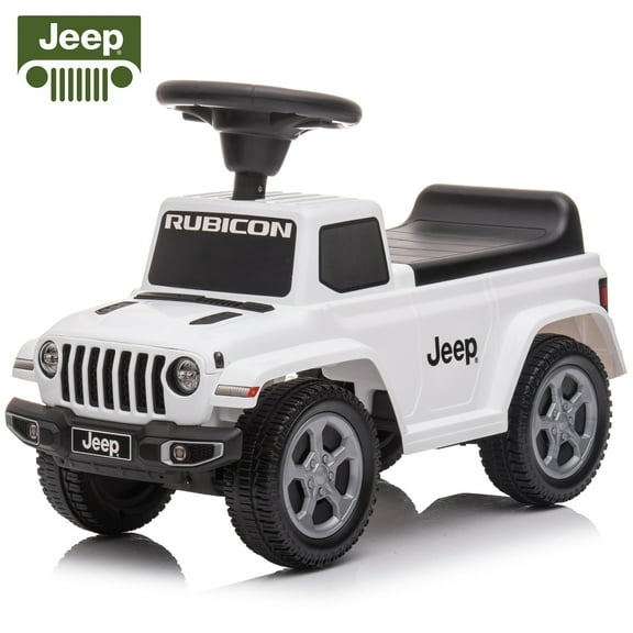 TOKTOO Kids Ride On Push Car, Licensed Jeep Toddler Sliding Walking Car for Boys Girls Aged 18-36 Months with Under Seat Storage, Engine Sound, Horn, White