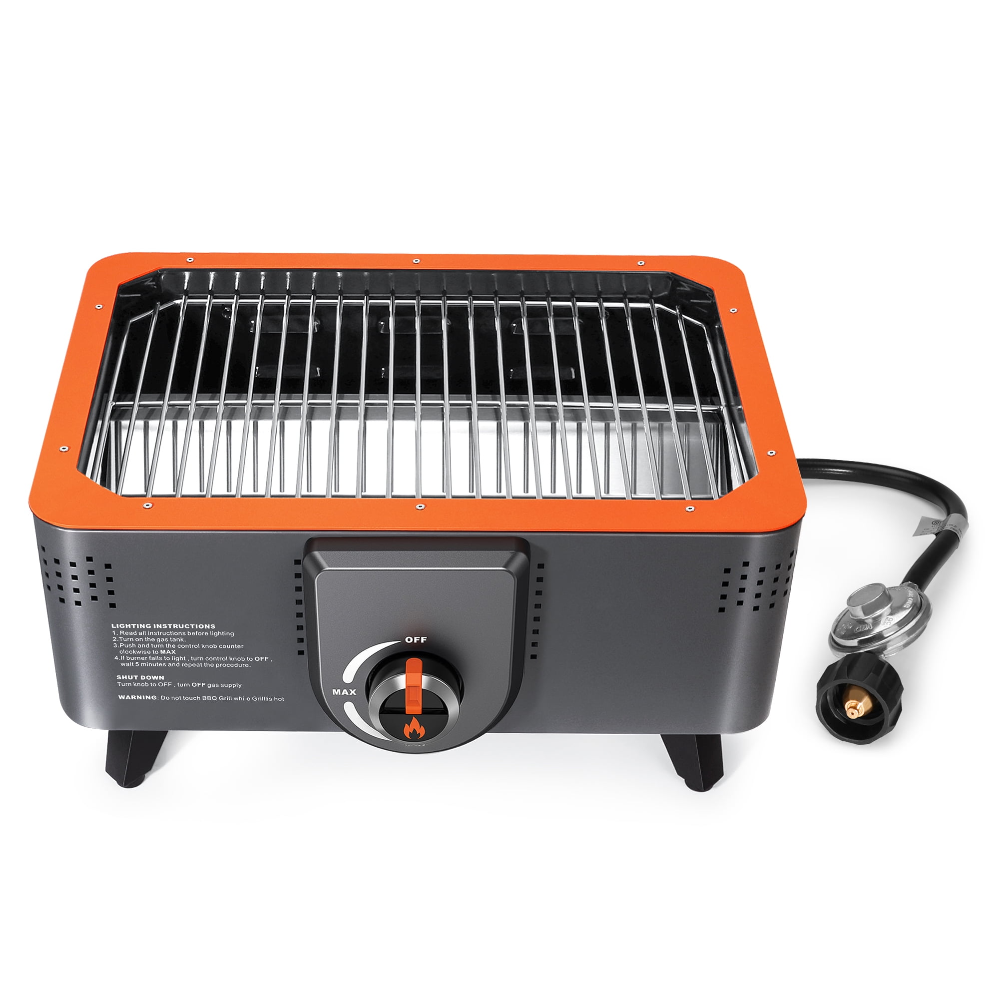 TOKTOO Portable Propane Grill with Gas Regulator & Adaptor, 2 in 1