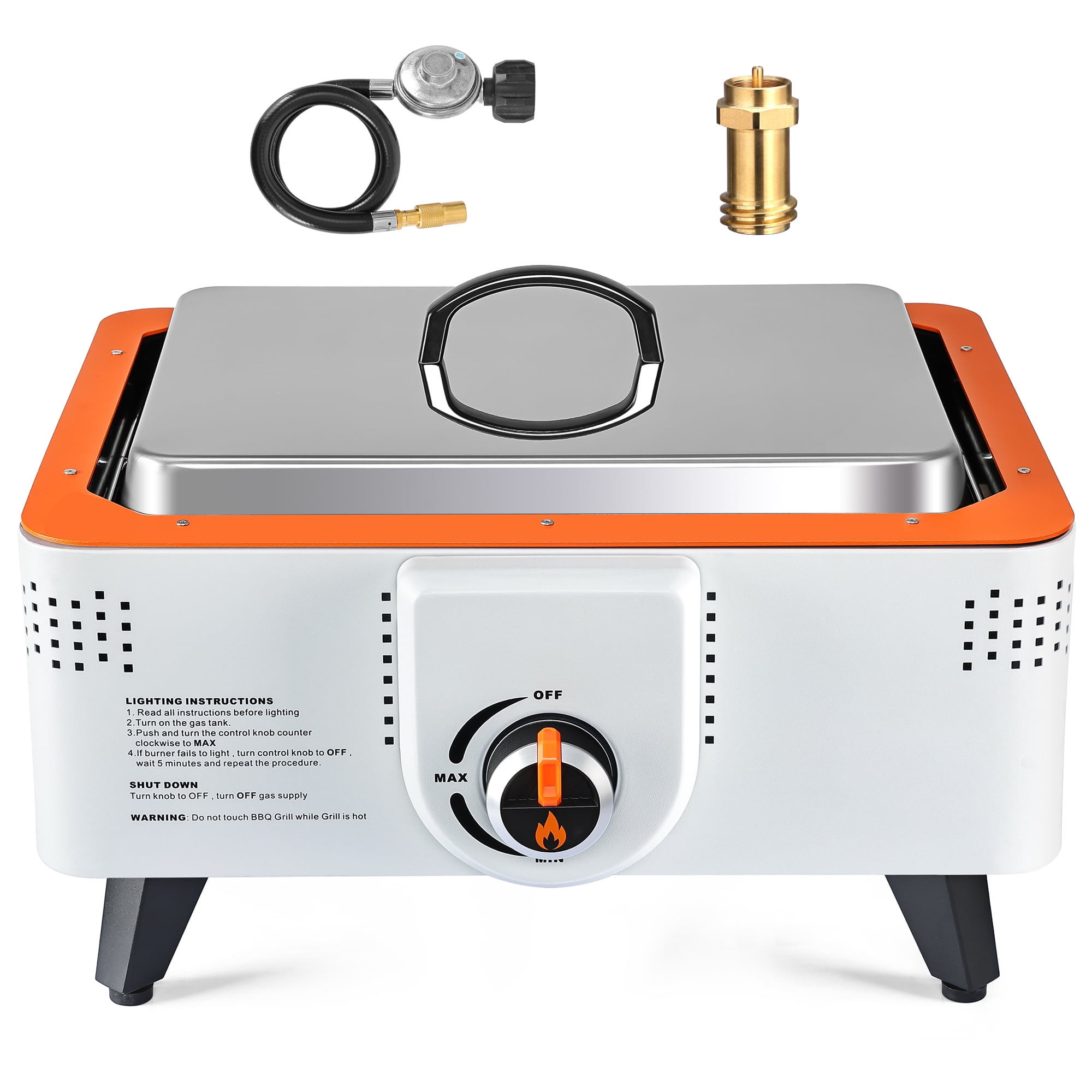 TOKTOO 2in1 Propane & Coal Grill with Gas Regulator & Adaptor, Ideal