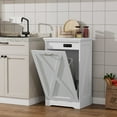 thumbnail image 1 of TOLEAD 10-Gallon Tilt-Out Trash Can Cabinet, Hidden Trash Bin with Deodorizing & Negative Ion Technology, Pet-Proof Design for Kitchen, White, 1 Count, 1 of 6