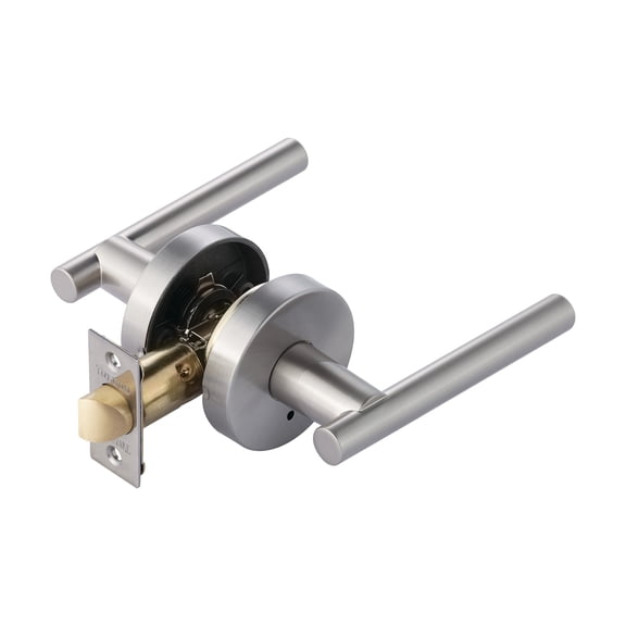 Toledo Italica Privacy Door Leverset, Satin Nickel , Interior Bed/Bath