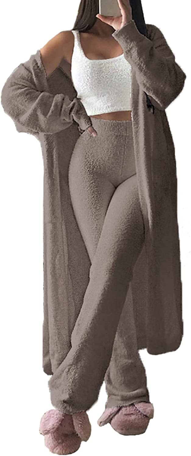 Fuzzy three piece lounge set sales
