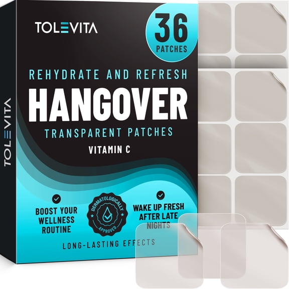 TOLEVITA After-Party Patches with Transparent | Pre-Drinking Patch for a Better Morning | & Natural - 36 Pcs