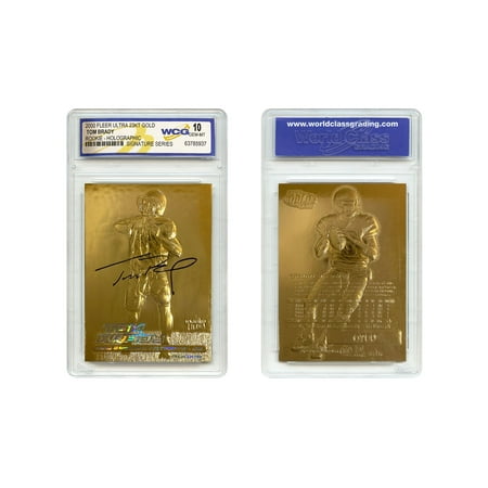 TOM BRADY 2000 Fleer Ultra 23K GOLD ROOKIE Card Refractor Signature Series Graded Gem-Mint 10