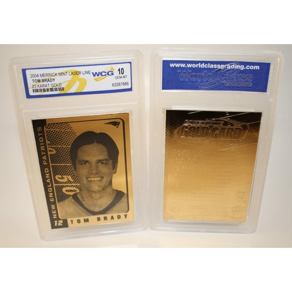 TOM BRADY 2004 Laser Line Gold Card NFL Graded GEM MINT 10 New England Patriots