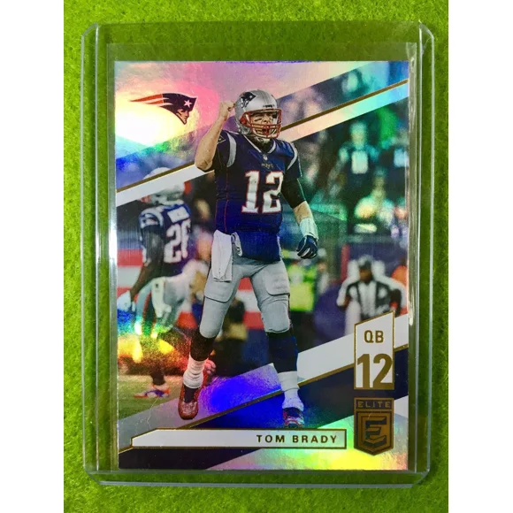TOM BRADY PRIZM REFRACTOR CARD JERSEY #12 PATRIOTS 2019 Panini Donruss Elite