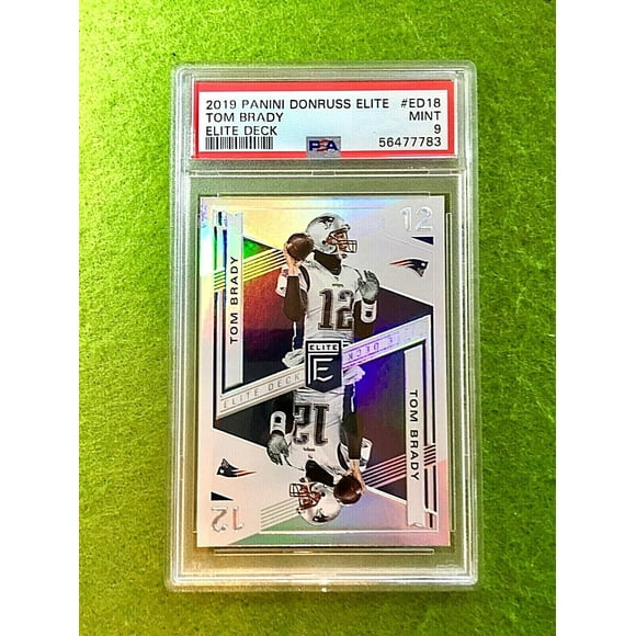 TOM BRADY SILVER PRIZM PSA 9 CARD PATRIOTS SP 2019 Elite Deck Tom Brady sp POP 8