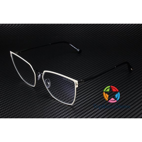 TOM FORD FT5574 B 021 White Clear Lens Metal blue filter 55mm Women's Eyeglasses